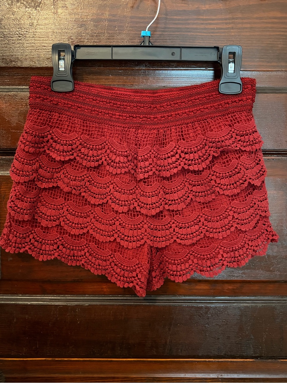 Rue21 Crochet Scalloped Lace Shorts - Red
